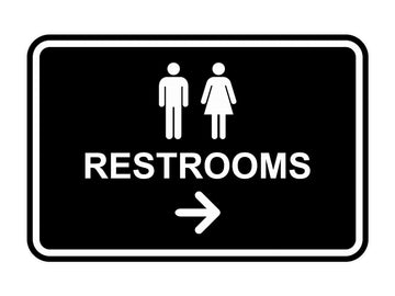 Signs ByLITA Classic Framed Restrooms Right Arrow Sign